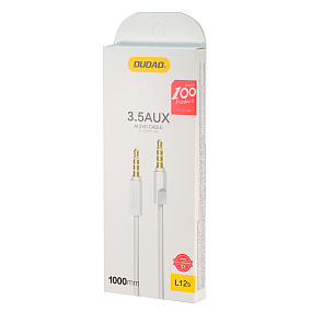 Кабель 3.5mm Jack (папа) - 3.5mm Jack (папа) Dudao L12S 1м белый