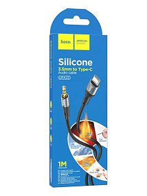 Кабель 3.5mm Jack (папа) - Type-C Hoco UPA22 1м черный