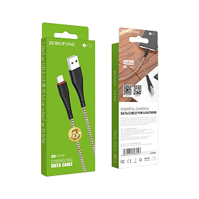 Дата кабель lightning - USB Borofone BX25 Powerful 2,4A черный 1м