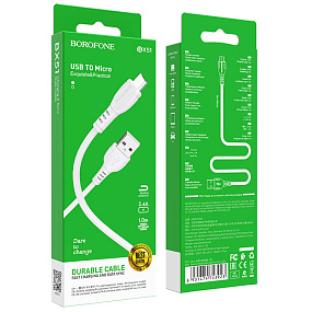 Дата кабель micro USB - USB Borofone BX51 2.4A 1м белый