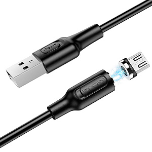 Дата кабель micro USB - USB Borofone BX41 магнитный 2.4A 1м черный