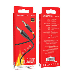 Кабель 3.5mm Jack (папа) - 3.5mm Jack (папа) Borofone BL18 1м черный