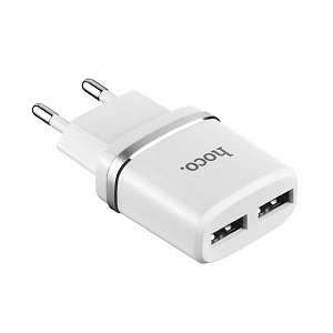 СЗУ-USB Hoco C12 2 выхода 2.4А белый