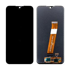 Дисплей для телефона Samsung A015F/M015F (A01/M01) в сборе (Узкий коннектор) Черный - Оригинал