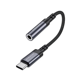 Переходник lightning (папа) - 3.5Jack (мама) Borofone BV24 серый